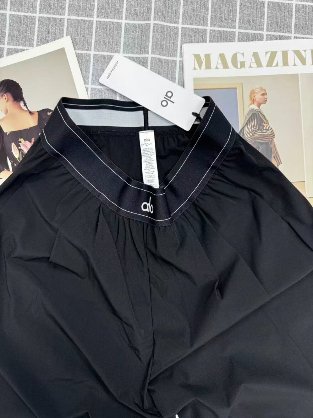 🤍 NWT Alo Yoga Suit Up Trouser Black 😘 Relaxed Flowy Wide Leg Pants 30" - Picture 4 of 9